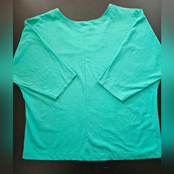 Vintage - Oversize Crop Top - Cotton - NWOT - Turquoise - Size XL - Picture 4 of 10